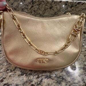 Michael Kors Metallic Gold Chain Shoulder Bag